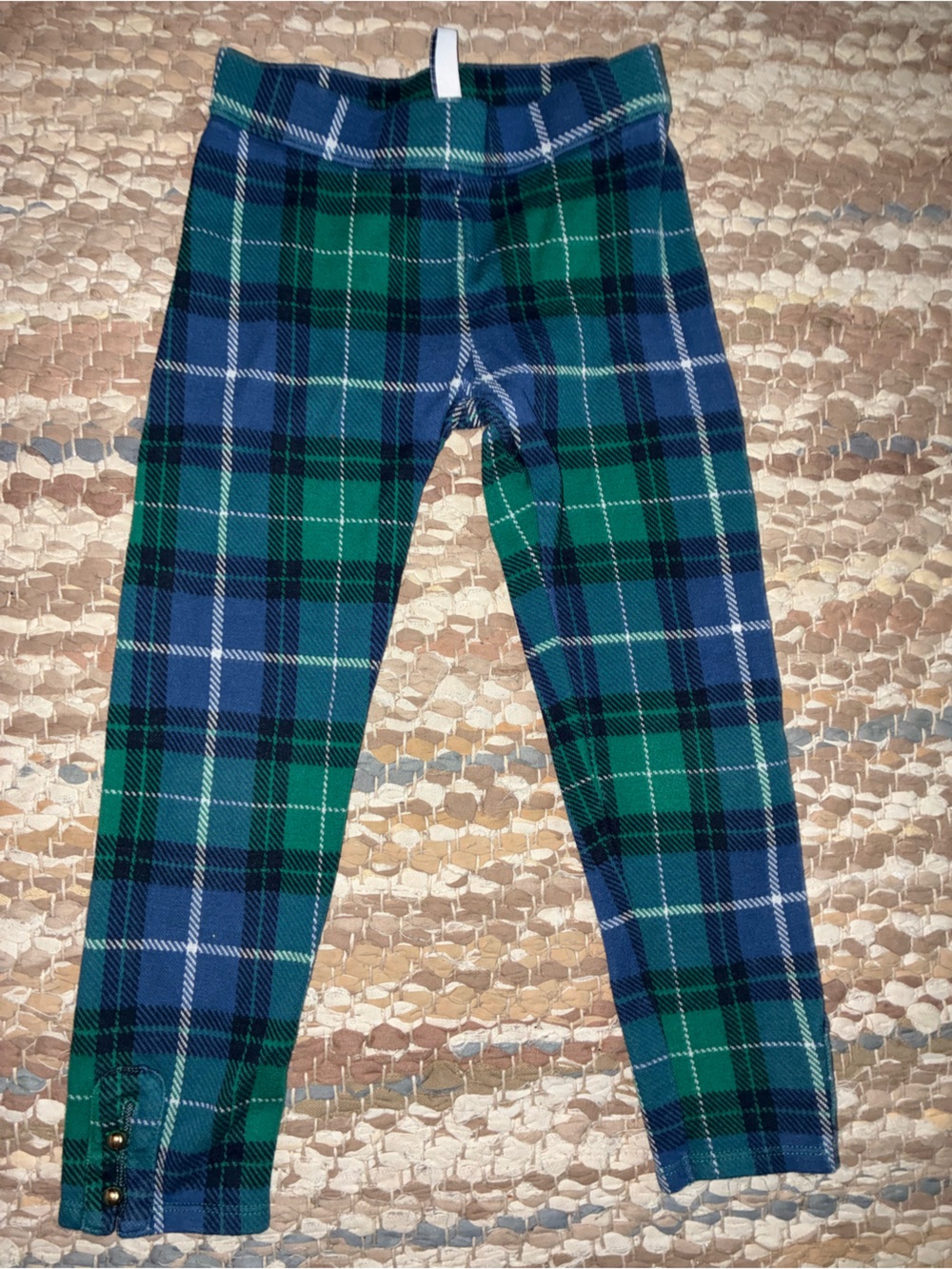 Janie and Jack Green & Blue Plaid Leggings
